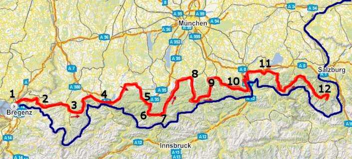 Il percorso della Strada delle Alpi