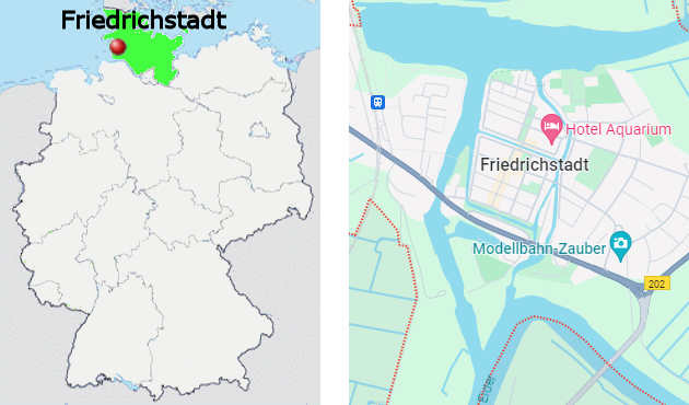 Carta stradale online di Friedrichstadt