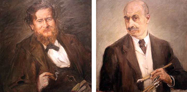 'Ritratto del pittore Fritz Rumpf' di Lovis Corinth e'Autoritratto' di Max Liebermann
