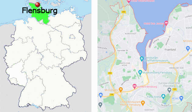 Carta stradale online di Flensburgo