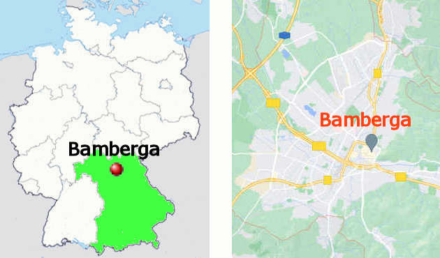Carta stradale online di Bamberga