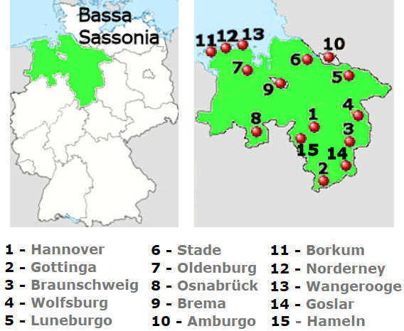 Carta stradale online della Bassa-Sassonia