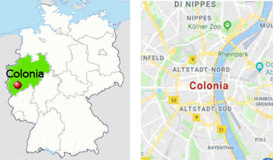 Carta stradale online di Colonia