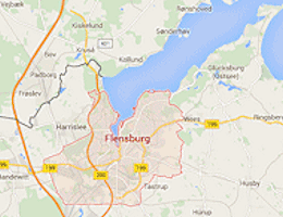 Carta stradale online di Flensburg