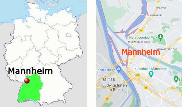 Mannheim - carta stradale online