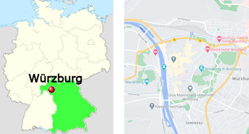 Carta stradale online di Würzburg