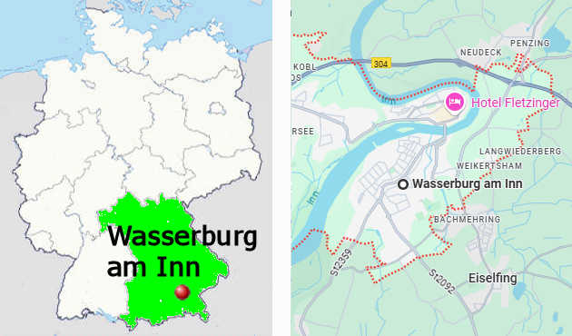 Carta stradale online di Wasserburg am Inn