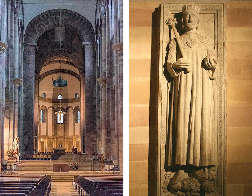 Il Duomo di Spira, il coro con l'altare e la tomba di Rodolfo di Asburgo