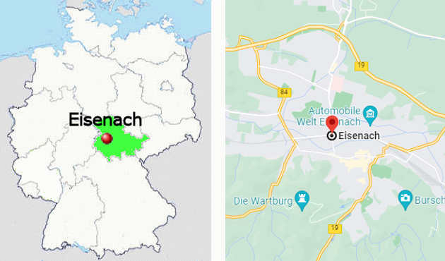 Carta stradale online di Eisenach