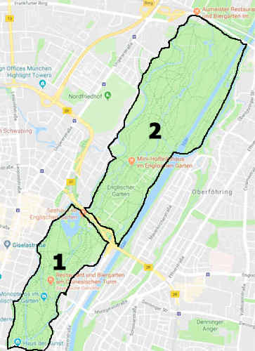 Mappa del Giardino inglese