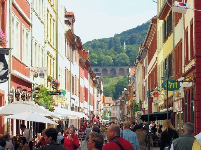 Nella zona pedonale di Heidelberg