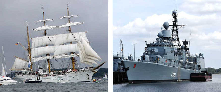 La nave Gorch Fock / una nave della marina militare tedesca