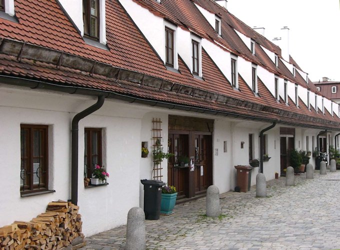 La "Hintere Salzgasse", una strada residenziale di Landsberg