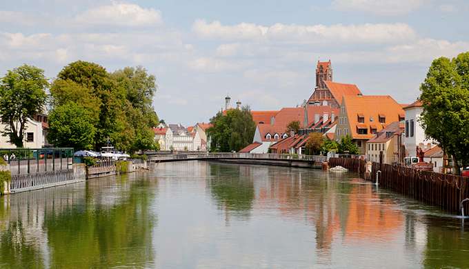 Il fiume Isar a Landshut