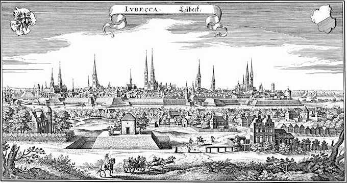 Lubecca in una incisione del 1641