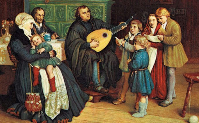 Martin Lutero con la sua famiglia