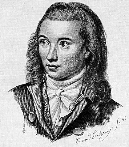 Novalis (1772-1801), incisione di Friedrich Eduard Eichens (1845)