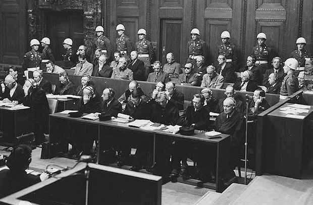 Il banco degli imputati del processo di Norimberga