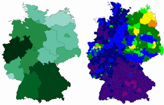 Le differenze tra le regioni dell'est e dell'ovest