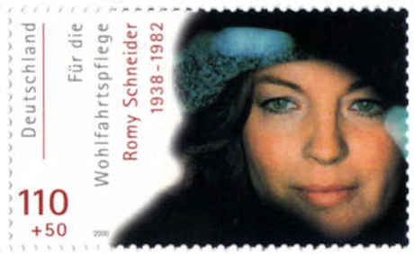 Un francobollo tedesco con Romy Schneider