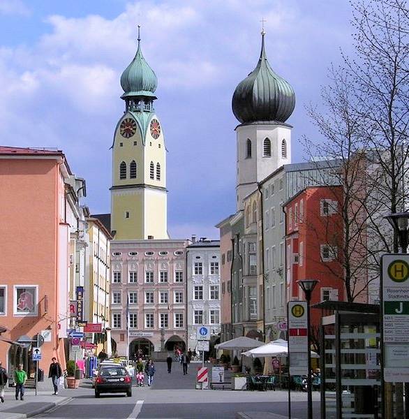 L'entrata alla zona pedonale di Rosenheim