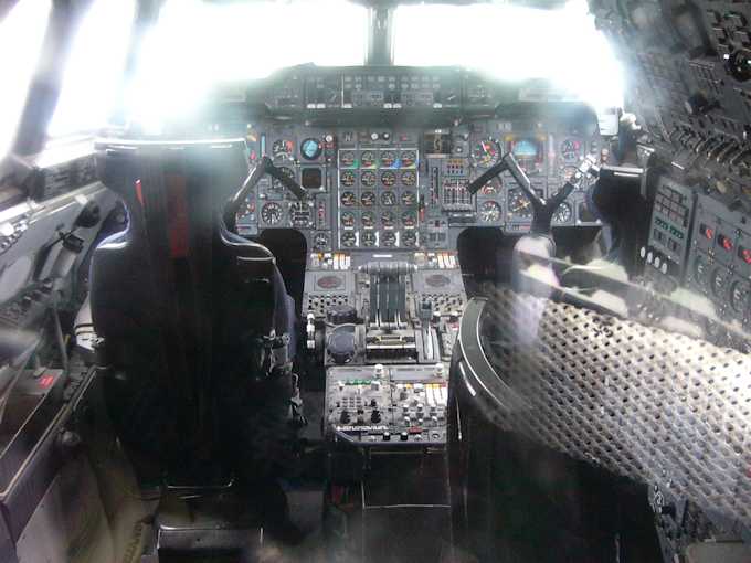 La cabina di pilotaggio del Concorde