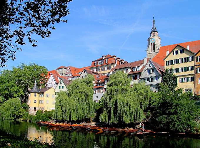 Tubinga, vista dal fiume Neckar