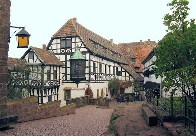 Il cortile interno del castello di Wartburg