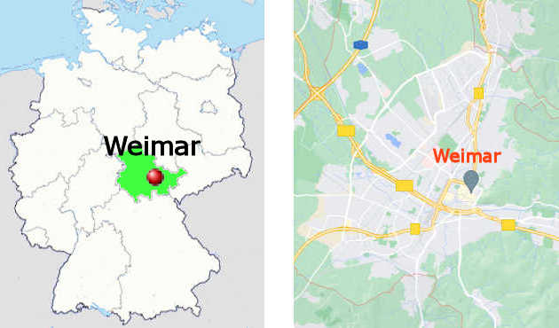 Carta stradale online di Weimar