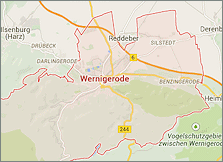 Carta stradale di Wernigerode